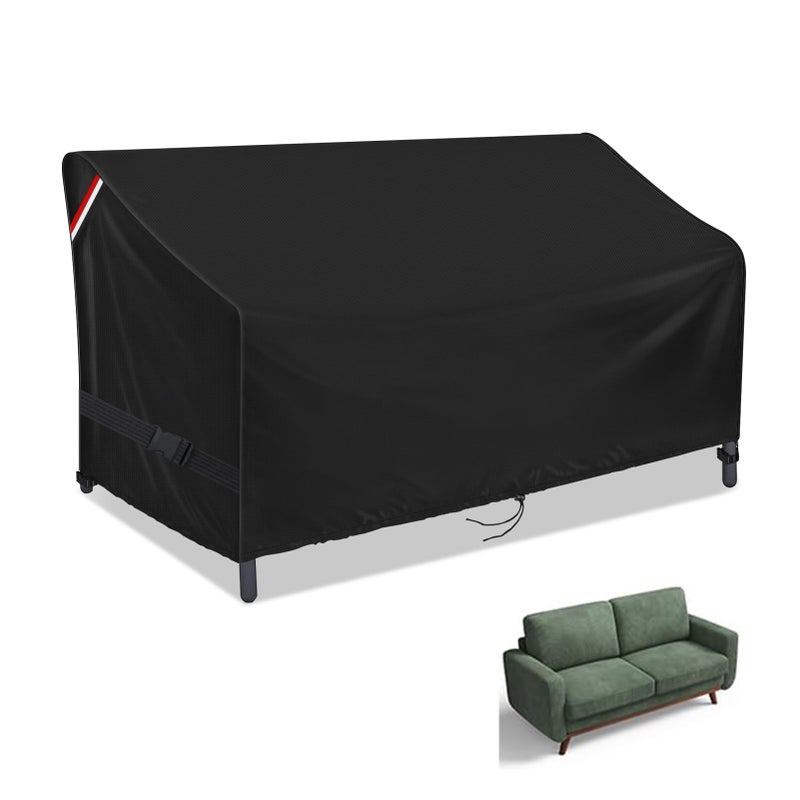 Loenel Outdoor Sofa Cover  70 Inch Waterproof 3-Seater Bench Covers for Patio Loveseat  Couch  Glider  Heavy Duty Outside Furniture Couch Cover - 70"" L x 38"" W x 35"" H - Image 1